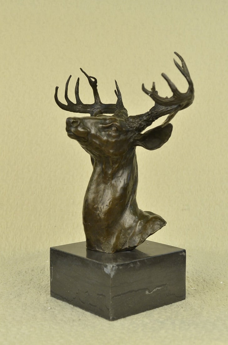 Elk Bust Bronze Sculpture - 2