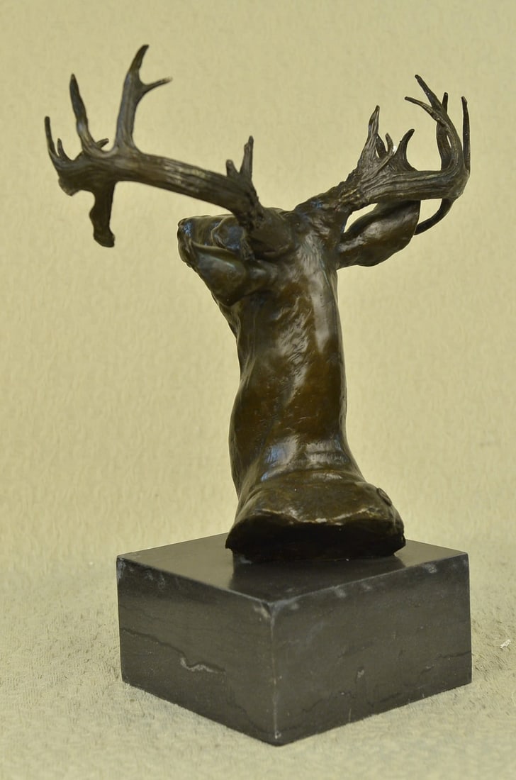 Elk Bust Bronze Sculpture - 4