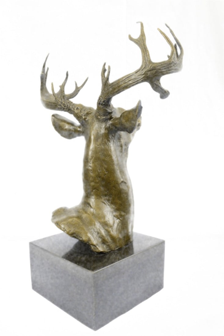 Elk Bust Bronze Sculpture - 5