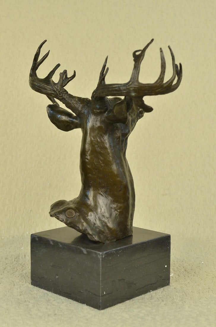 Elk Bust Bronze Sculpture - 6