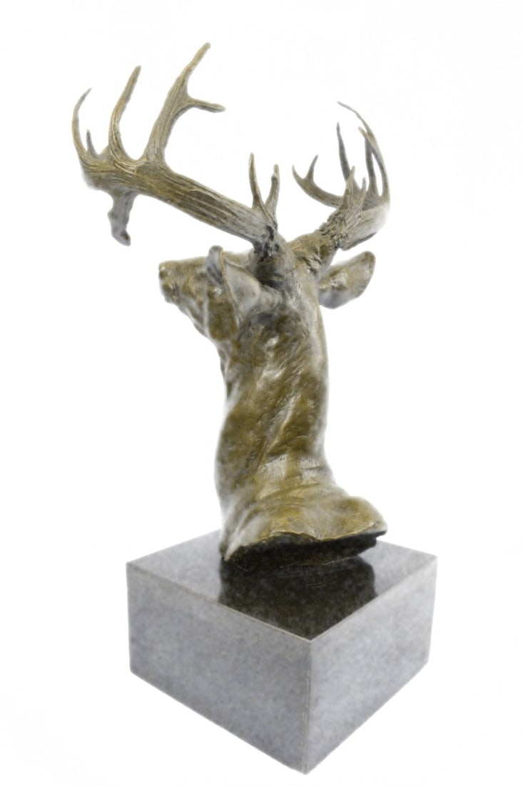 Elk Bust Bronze Sculpture - 7