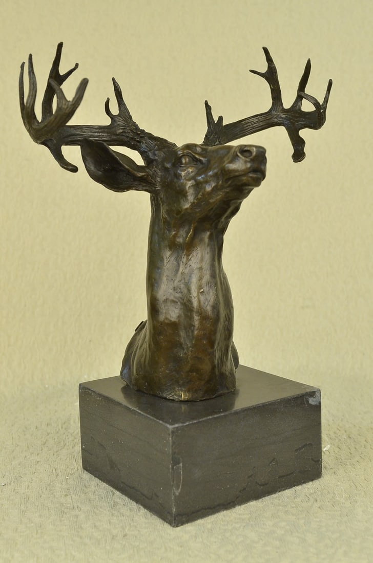 Elk Bust Bronze Sculpture - 8