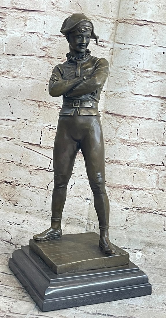 Jester Joker with Mask Bronze Sculpture (1 of 9)