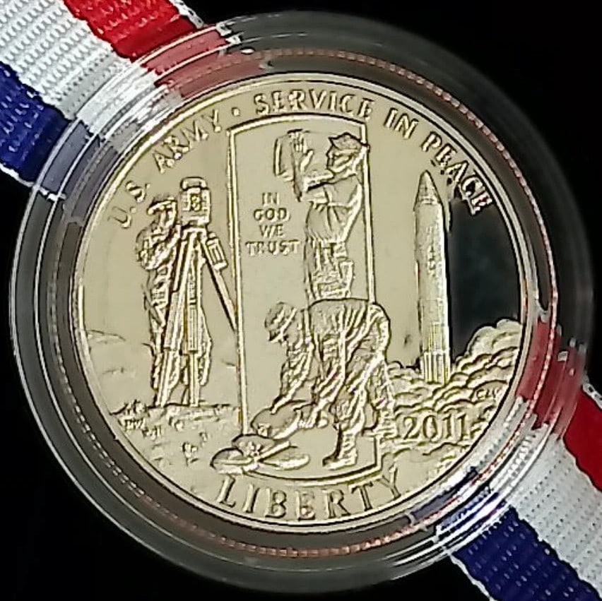 2011-S United States Army Commemorative Proof Clad Half Dollar – Original Box & COA: Honor the legacy of the United States Army with this 2011-S Proof Clad Half Dollar, issued as part of the United States Army Commemorative Coin Program by the U.S. Mint. Struck at the San Francisco