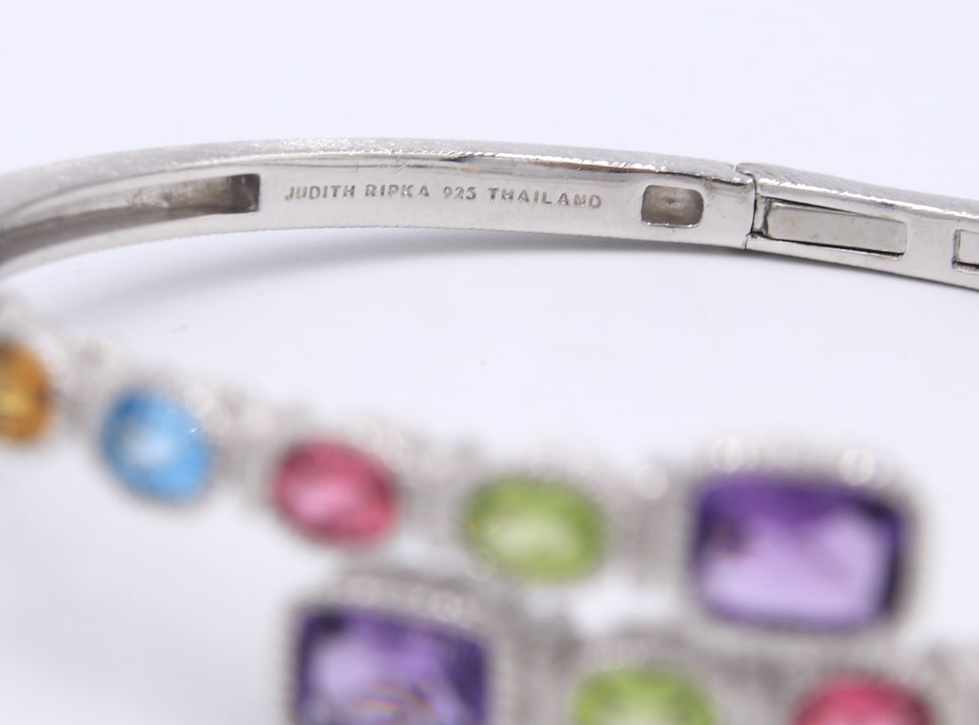 Judith Ripka multi color stone bypass bangle - 3