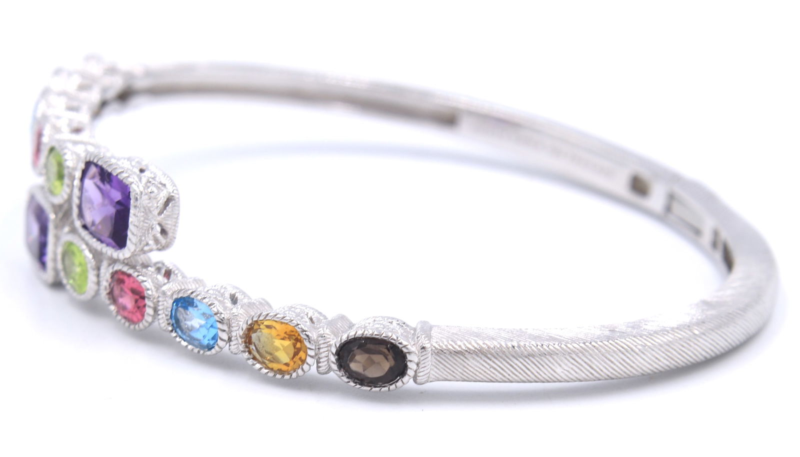 Judith Ripka multi color stone bypass bangle - 4