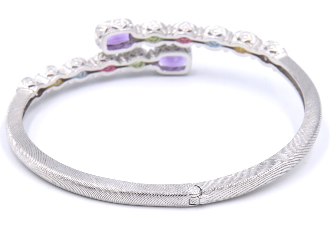 Judith Ripka multi color stone bypass bangle - 5