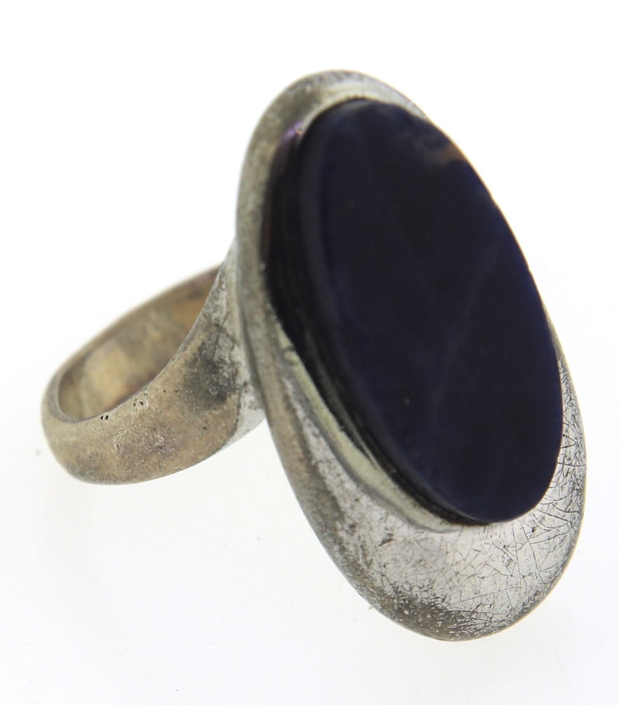 Sterling Silver Blue Stone Ring - 2