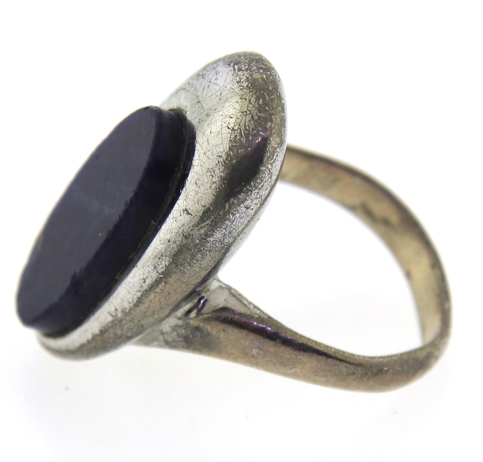 Sterling Silver Blue Stone Ring - 3