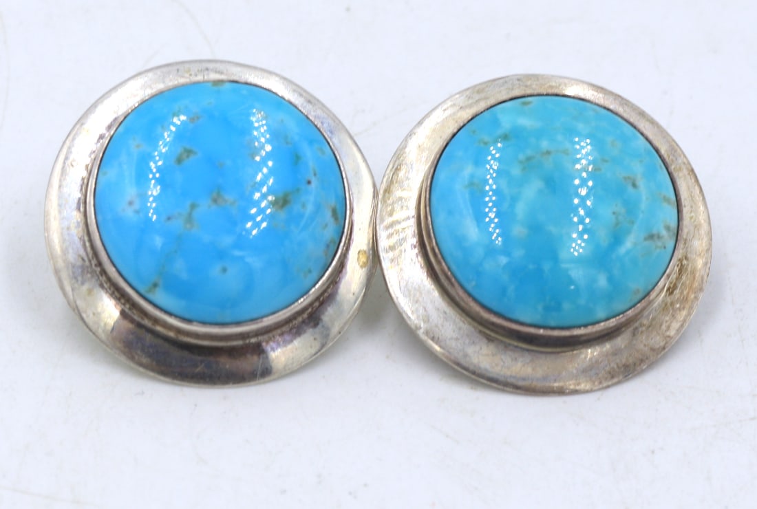 Vintage 925 sterling silver turquoise earrings (1 of 3)