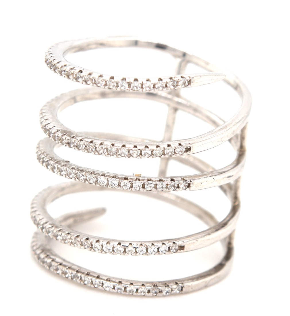 925 Sterling silver negative 3 space ring - 2