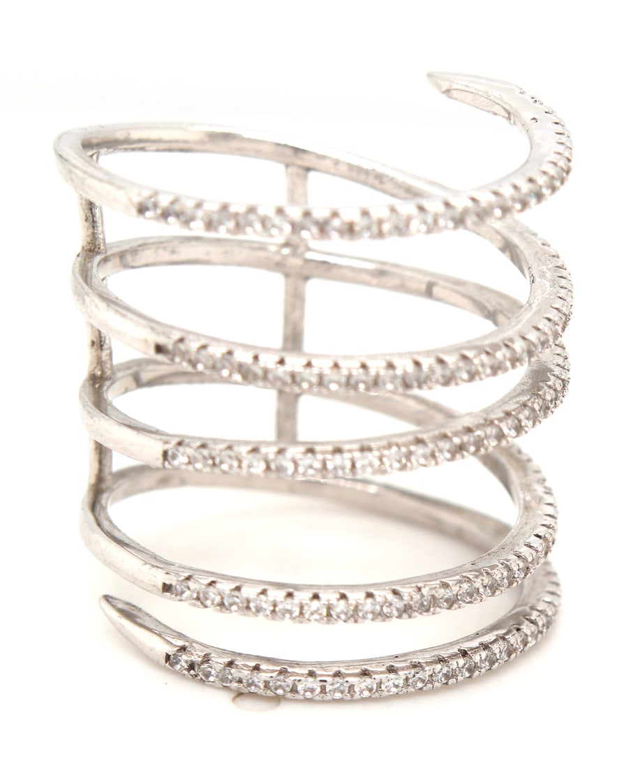 925 Sterling silver negative 3 space ring - 4