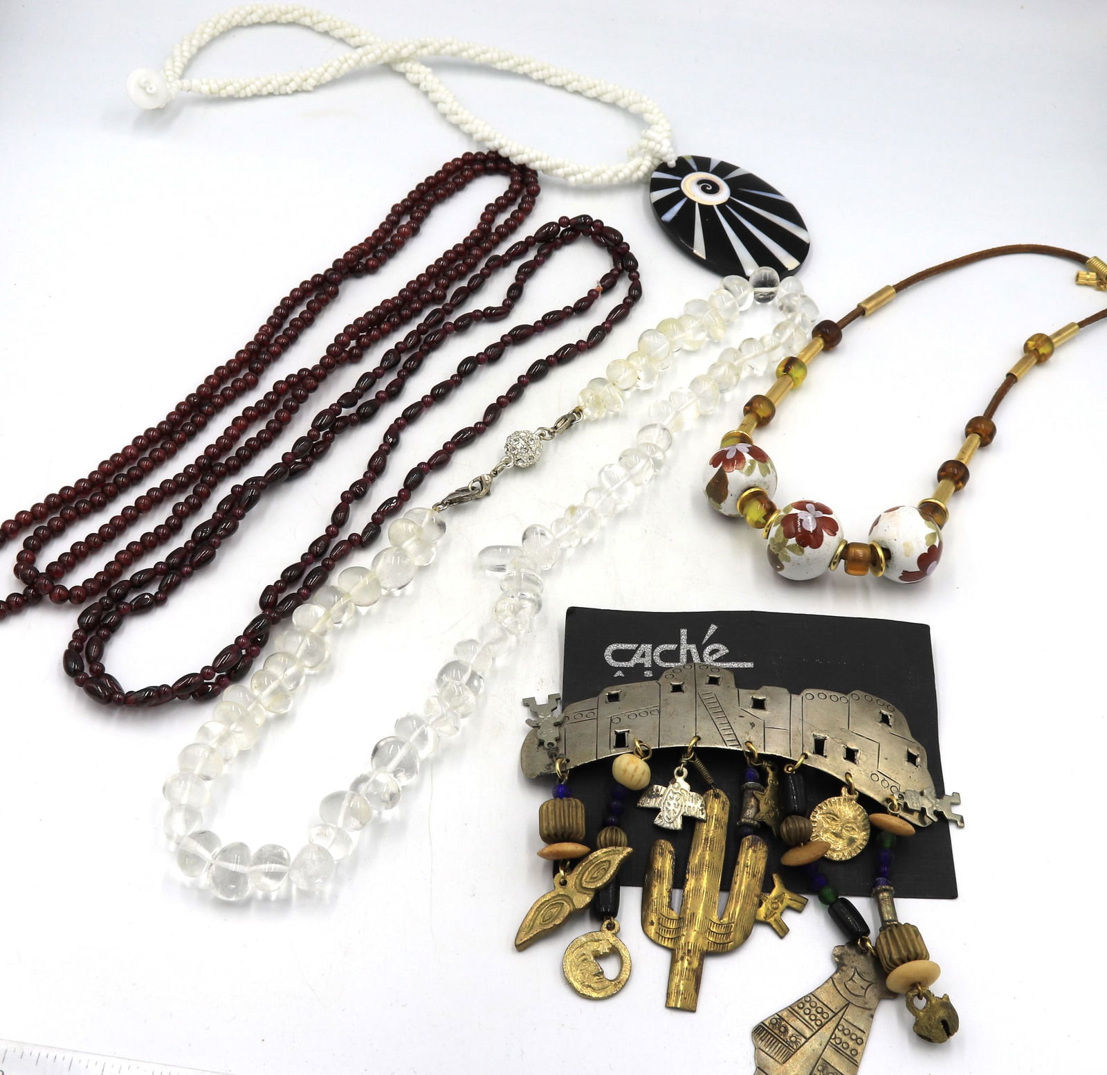 Group lot of gemstone necklaces: Group lot of gemstone necklaces. Total weight of lot is 263.4 grams.