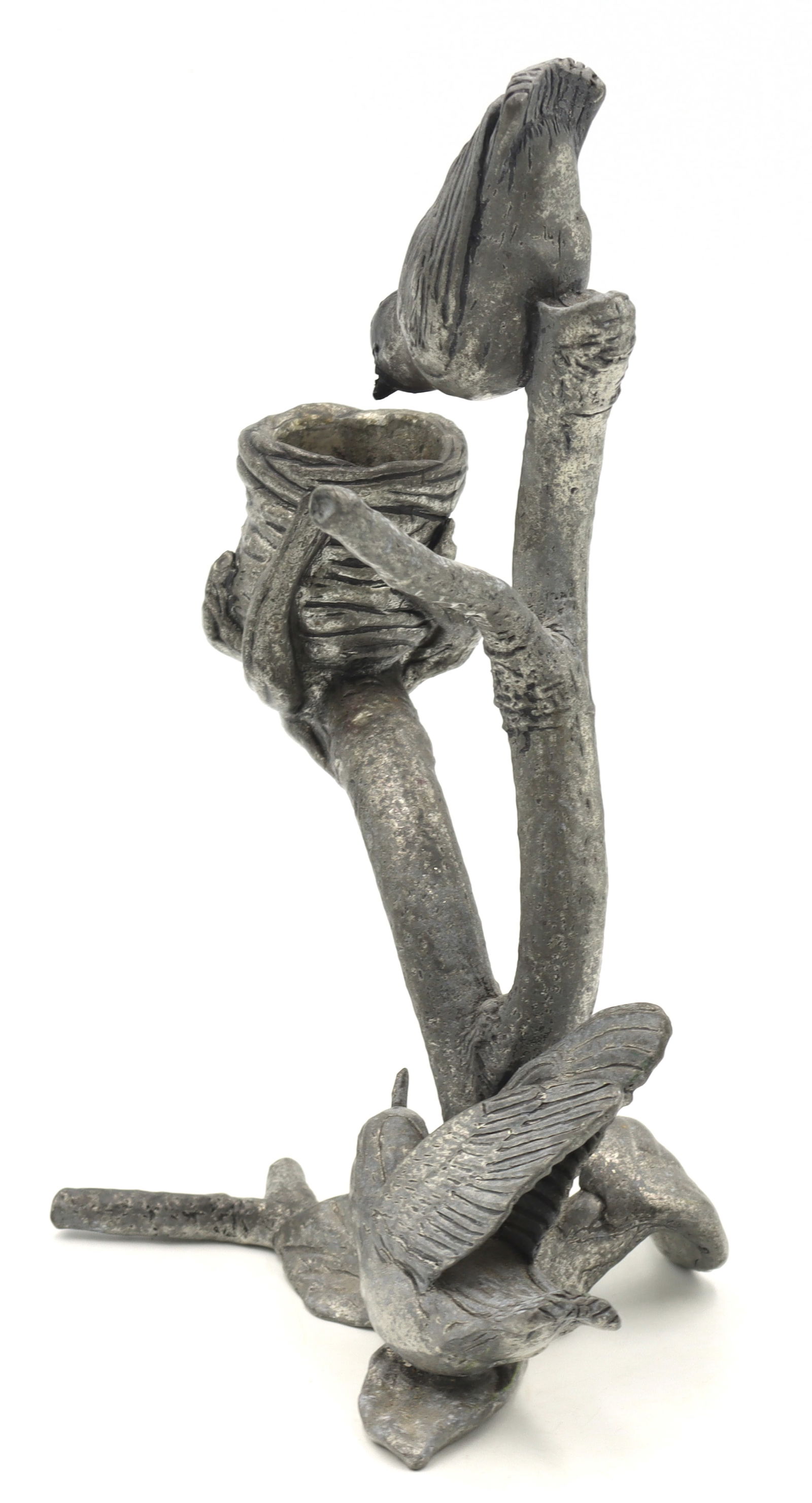 Signed Pewter silver taper dinner candle holder - 4