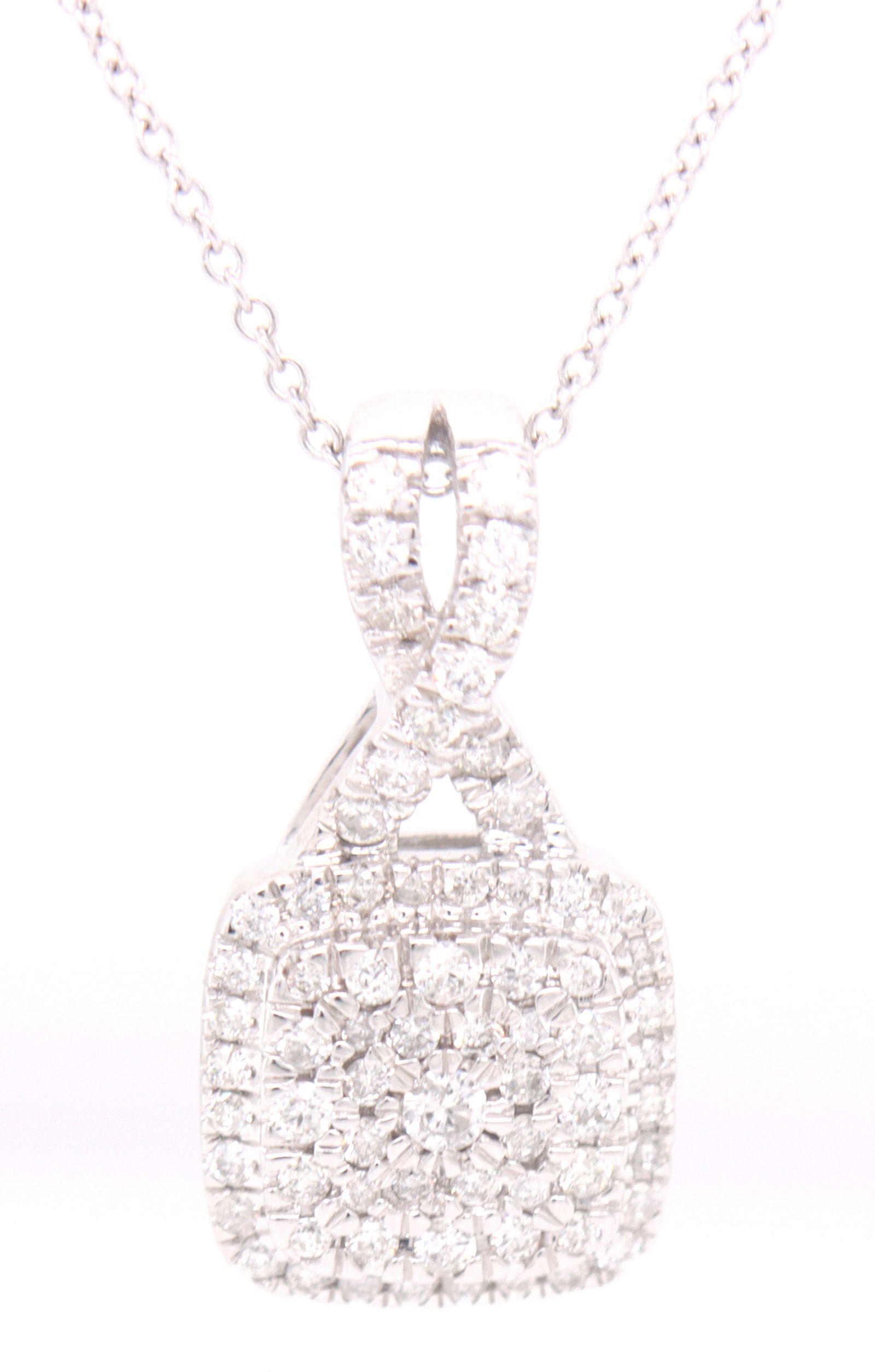 14kt White gold 0.50ctw diamond pendant on chain (1 of 5)