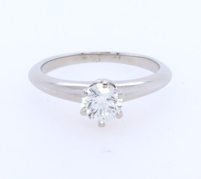 Tiffany & Co. 0.52ct Round Diamond Engagement Ring in Platinum W/Box and Papers (1 of 7)