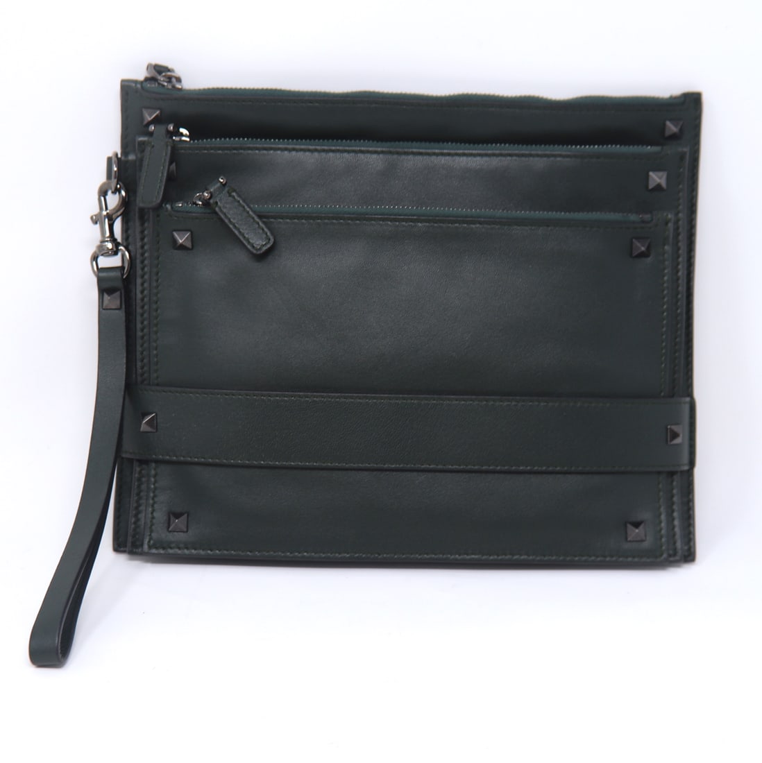 Valentino Trio Rockstud Wristless Clutch: Pre-owned Valentino Trio Rockstud Wristless Clutch with Dust Bag