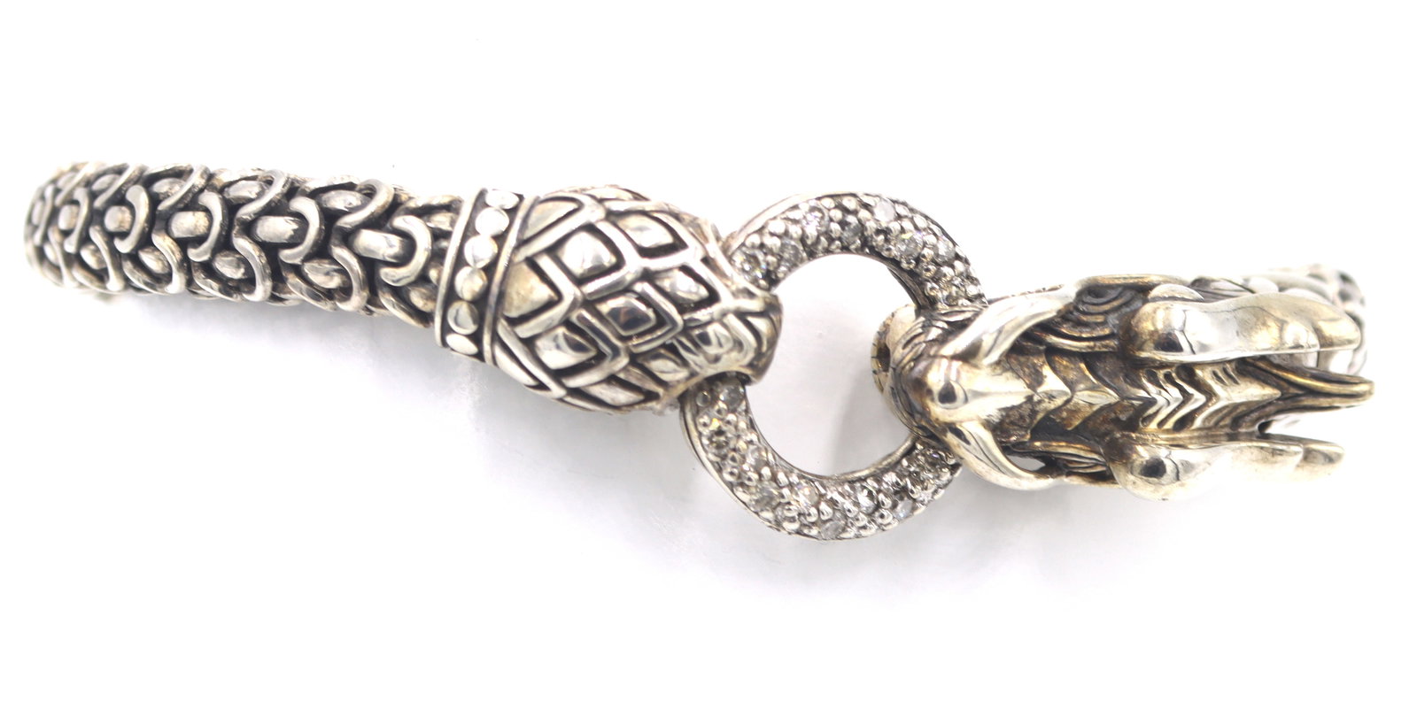 John Hardy Naga silver diamond dragon bracelet (1 of 9)