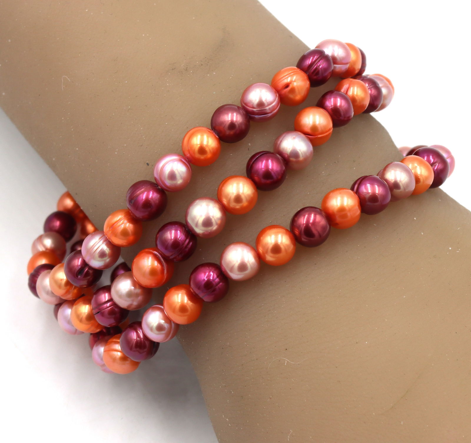 Lot of 3 Honora pearl multi color bracelets (1 of 5)