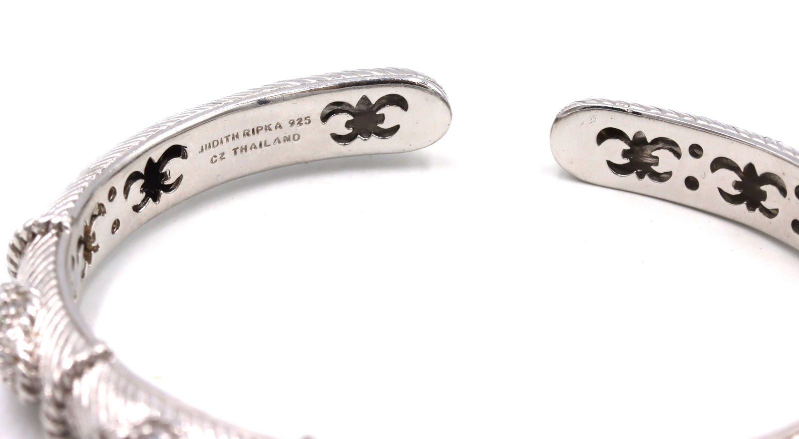 Judith Ripka CZ station hinged cuff bangle - 4