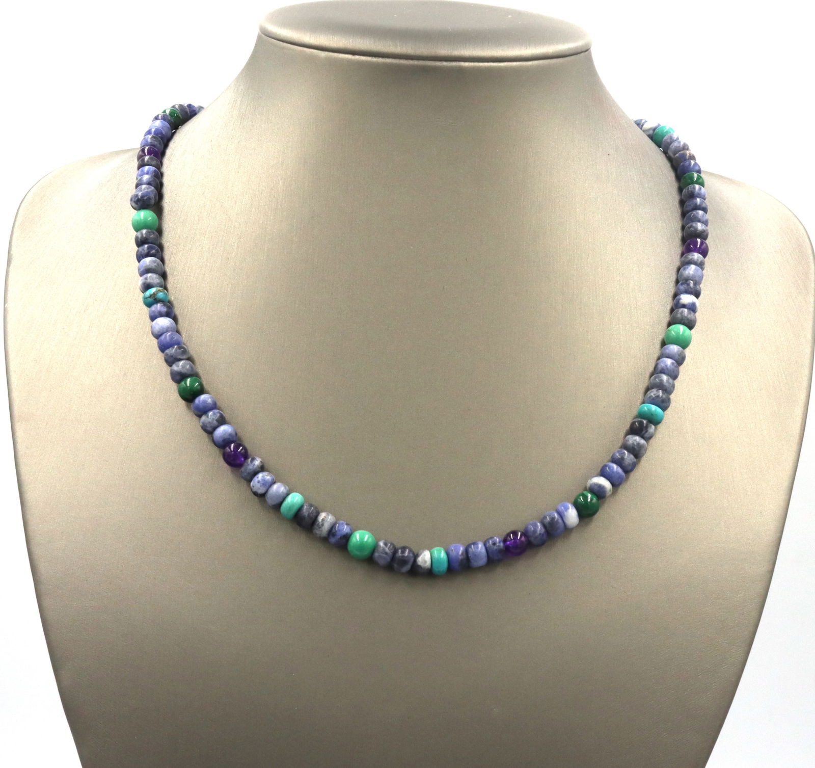 Turquoise and lapis beaded necklace (1 of 6)