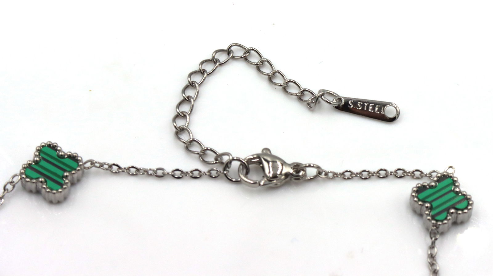 Malachite stainless steel adjustable bracelet - 2