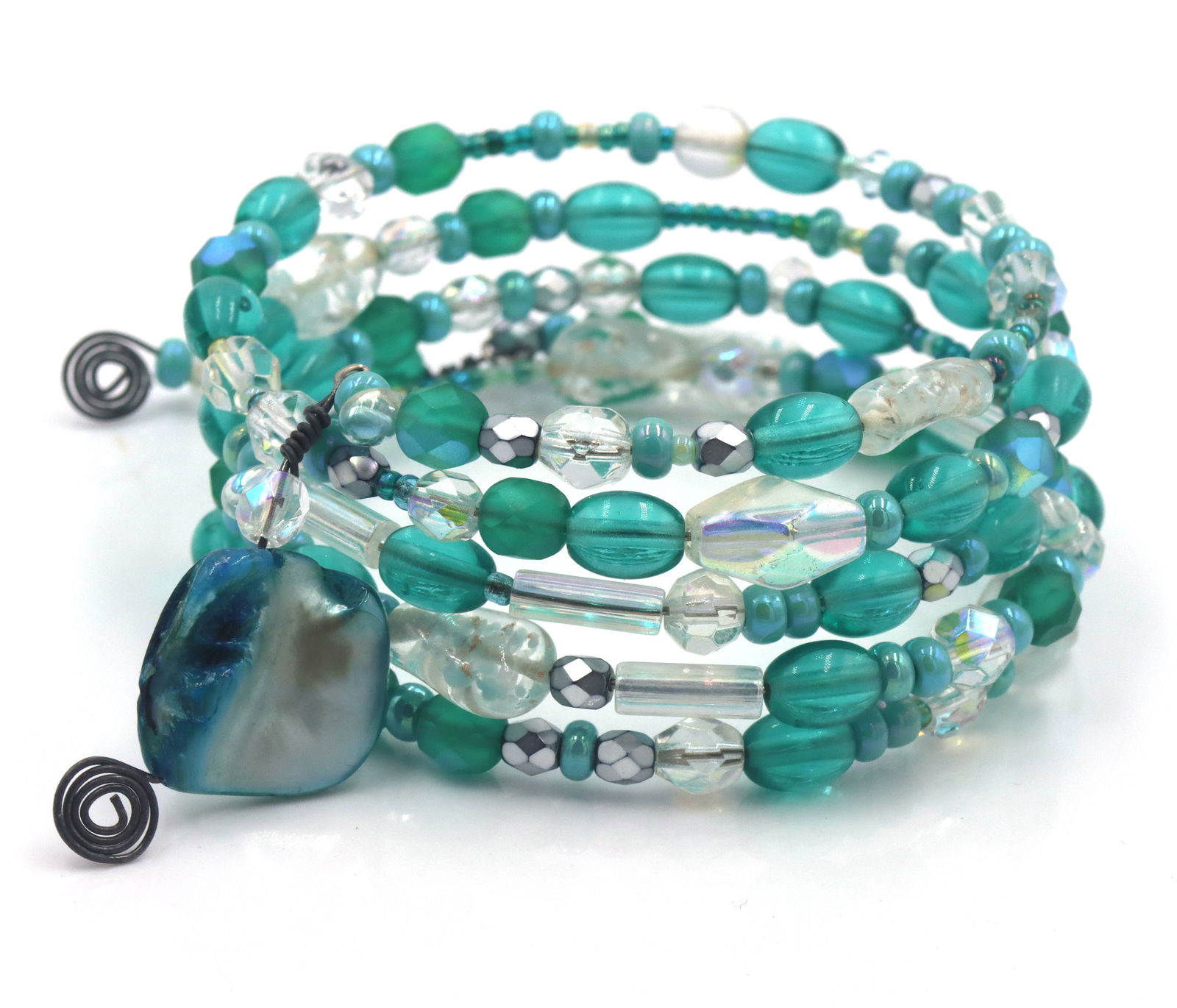 Multi row crystal bangles - 5