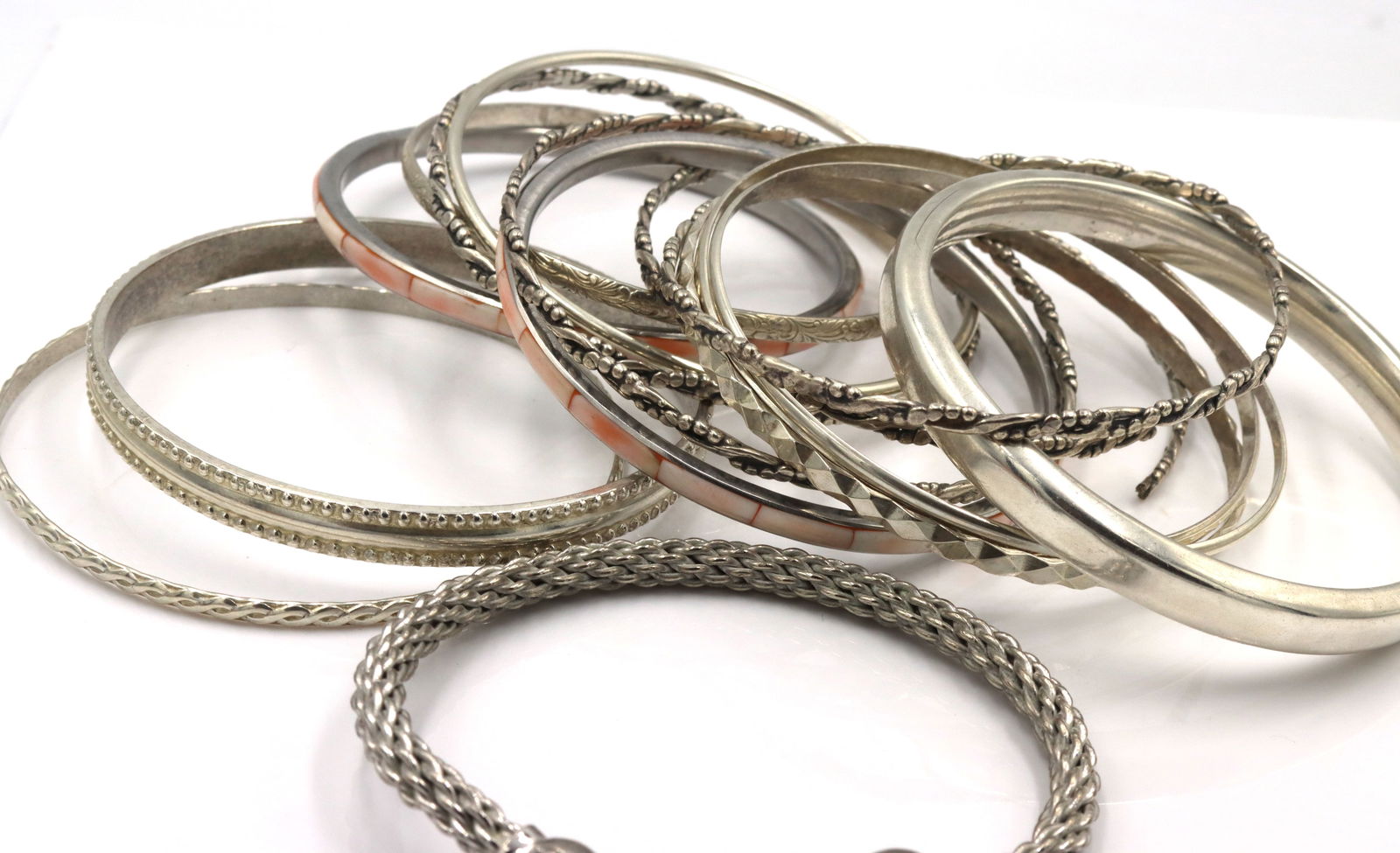 925 Sterling Silver Bangle Lot - 3