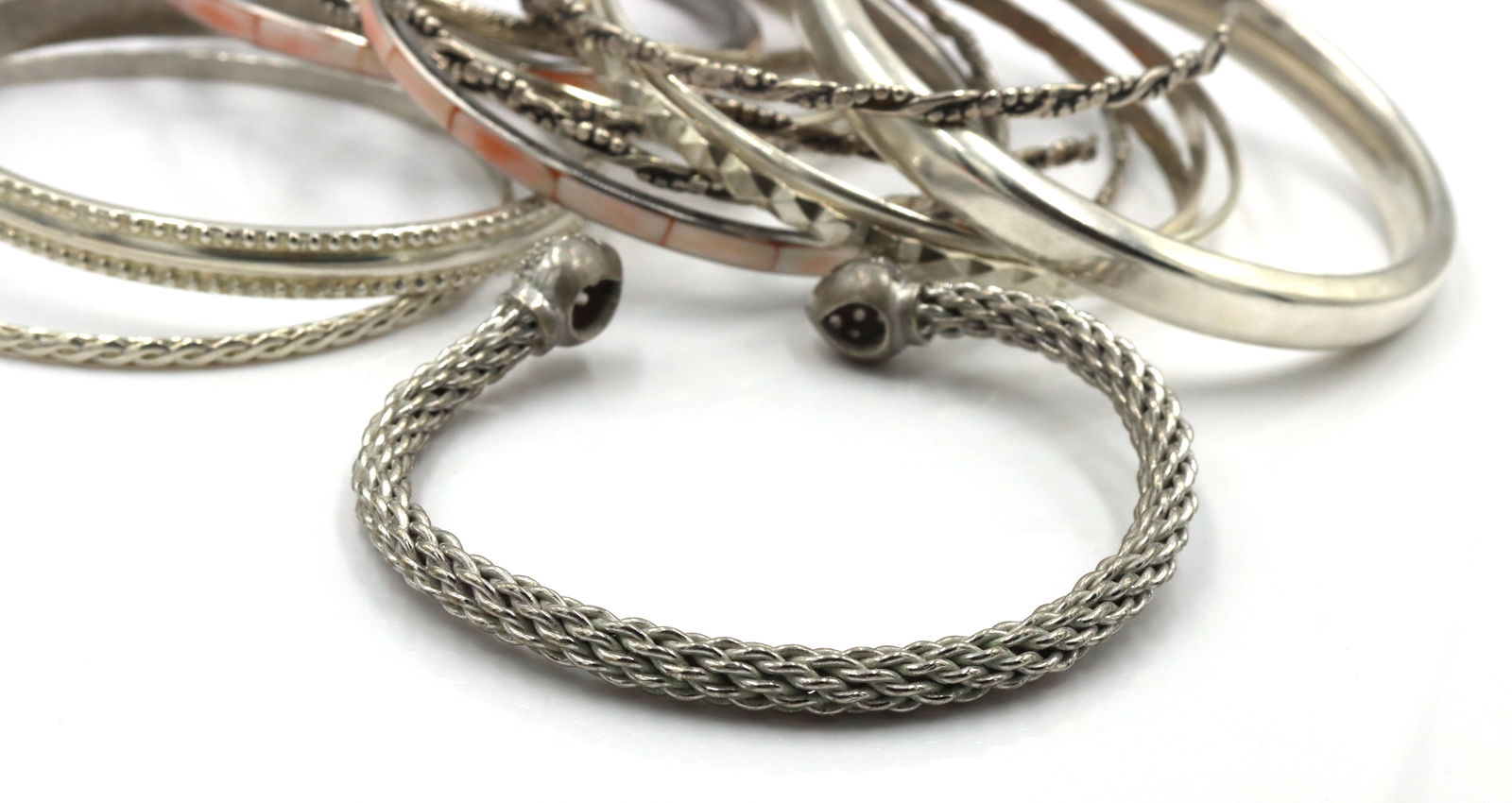 925 Sterling Silver Bangle Lot - 4