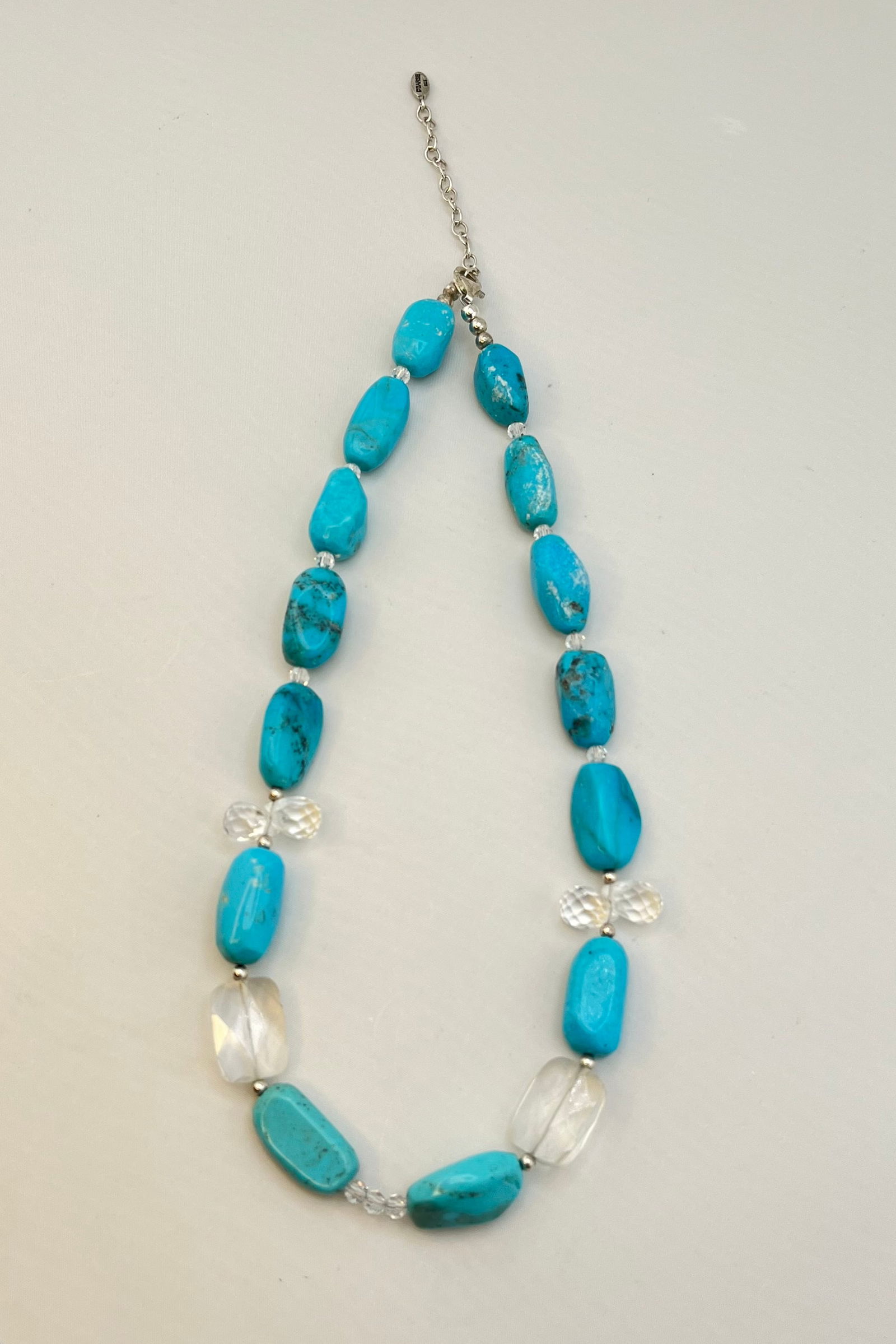 925 Sterling Silver CBARSE Turquoise and Crystal Necklace (1 of 6)