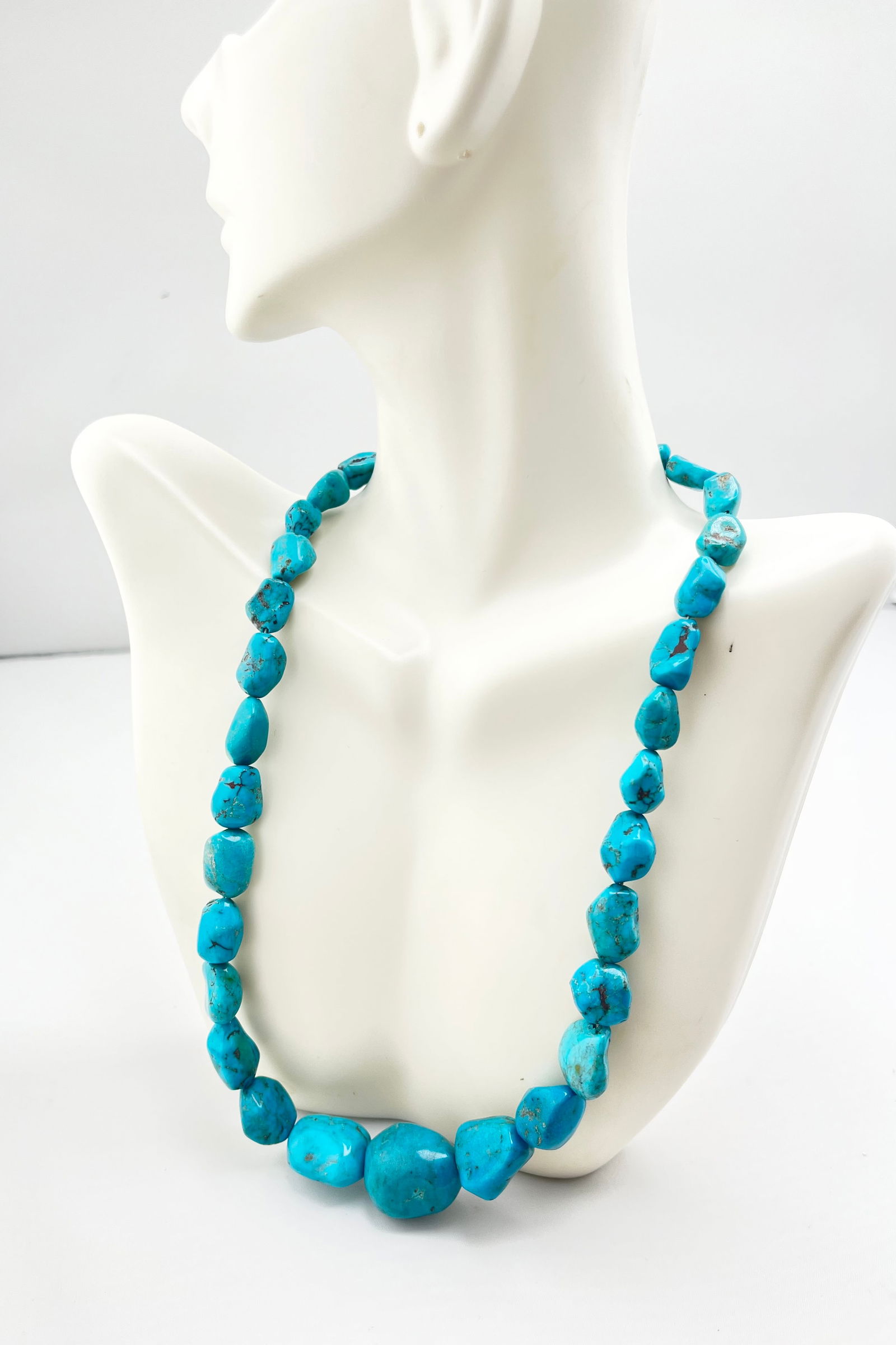 925 Sterling Silver DRT Jay King Turquoise Nugget Beaded Necklace (1 of 5)