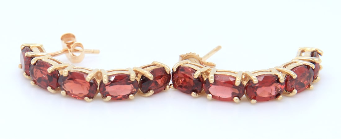 Powerful Yellow Gold Tourmaline Half Moon Earrings (1 of 4)