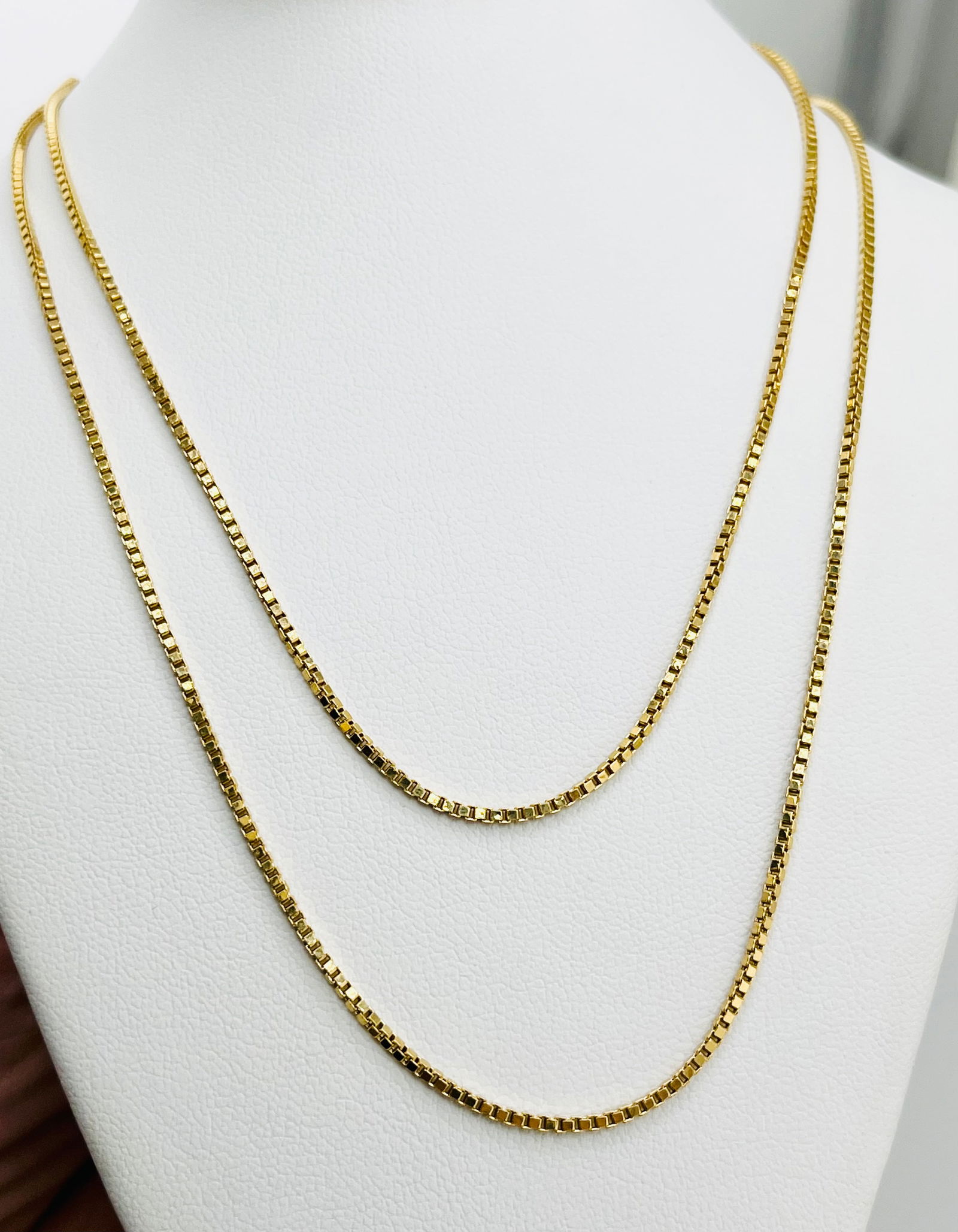 Italian 18KT Yellow Gold Long Box Chain (1 of 4)