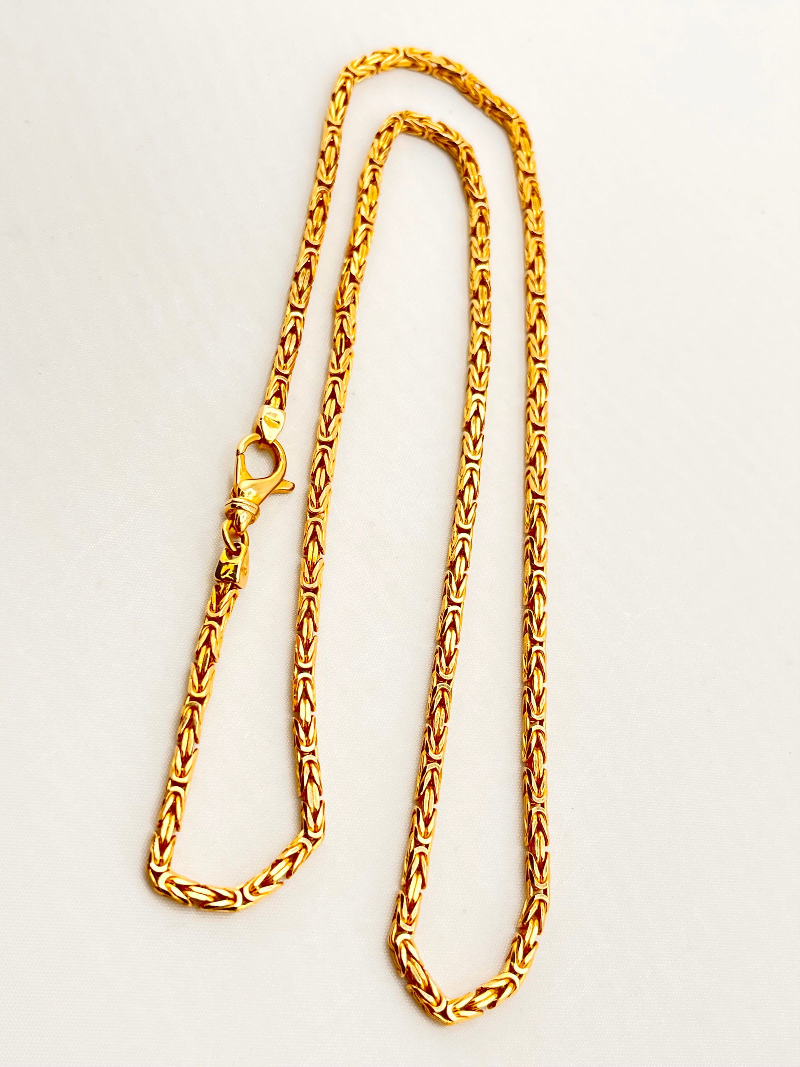 Italian 14KT Yellow Gold Solid 3MM Byzantine Chain Necklace (1 of 5)