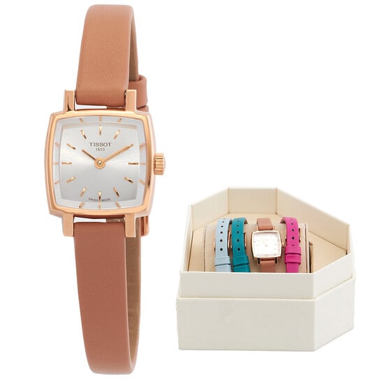 Tissot Lovely Summer Quartz Silver Dial Ladies Watch: Embrace elegance in a compact design with this Tissot Lovely Summer watch. The 20 mm cushion-shaped stainless steel case features a fixed rose gold PVD bezel, perfectly complementing the silver dial.