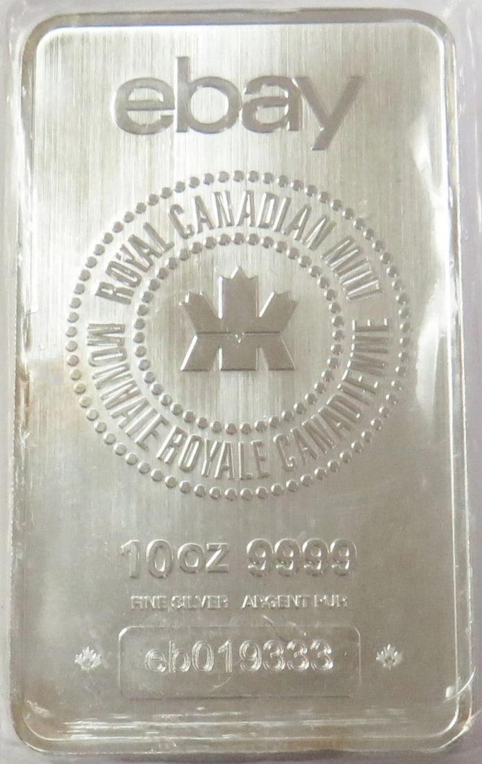 ebay Royal Canadian Mint Design 10 Troy Oz .999 Silver Bar: ebay Royal Canadian Mint Design 10 Troy Oz .999 Silver Bar.