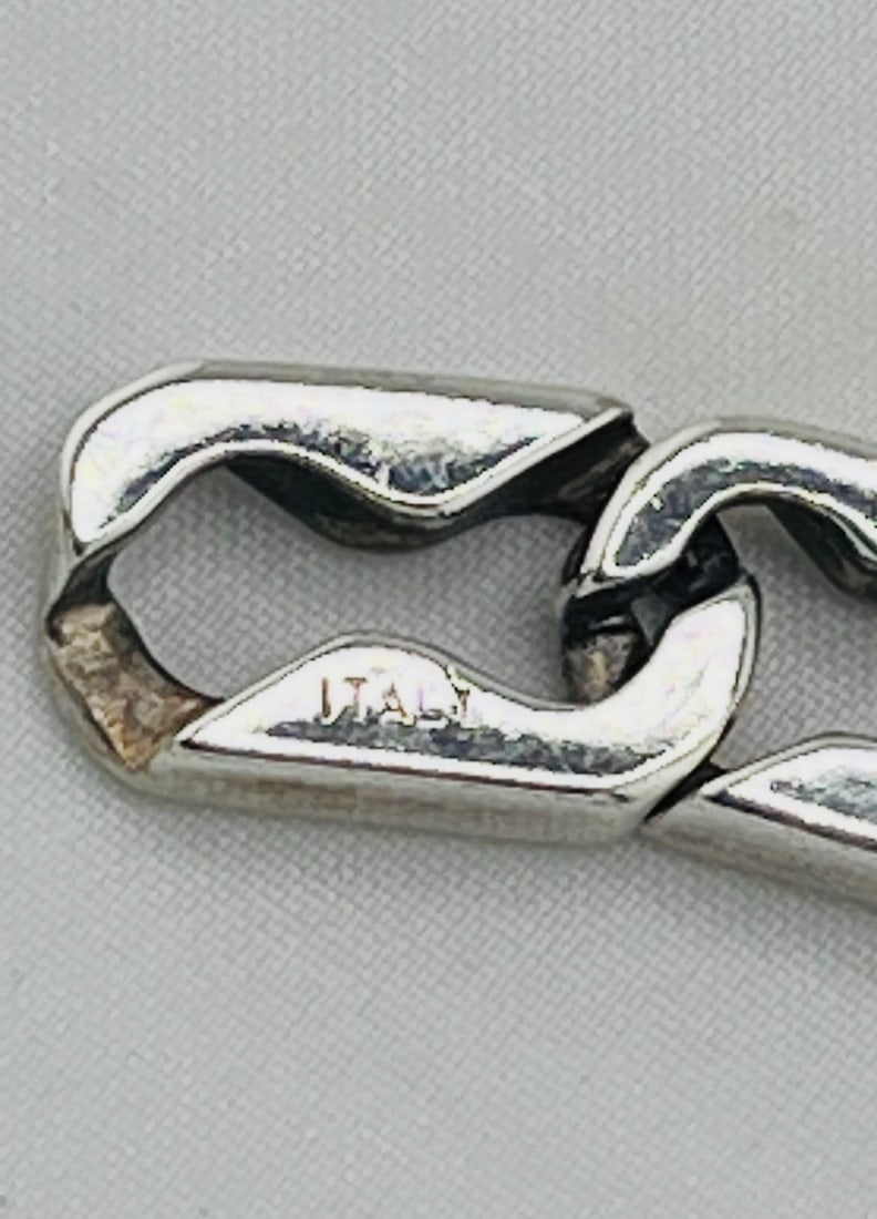 Italian 925 Sterling Silver Modernist Style Link Bracelet (1 of 2)