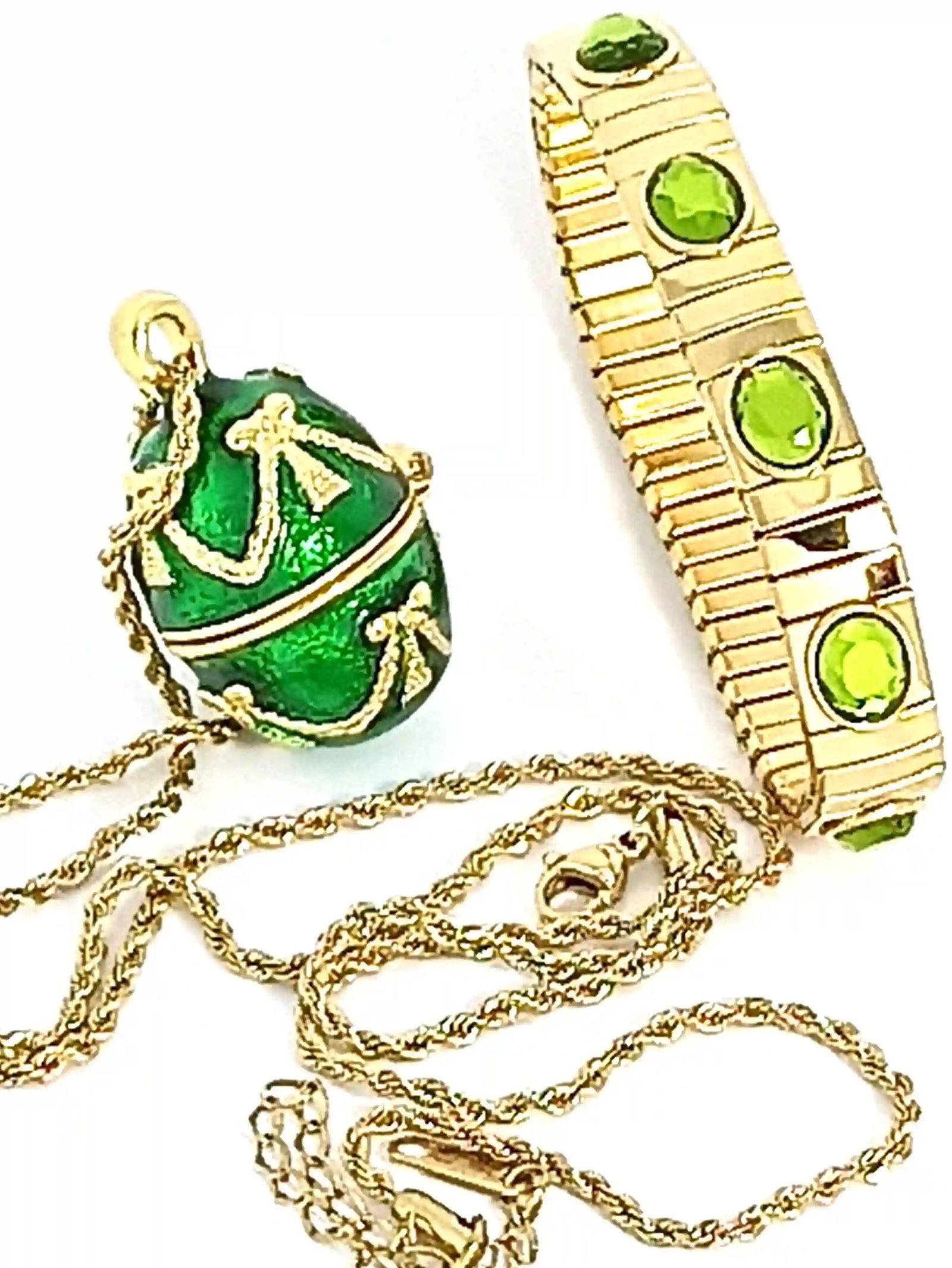 Timeless Elegance Emerald Green Vintage Egg Jewelry Set (1 of 4)