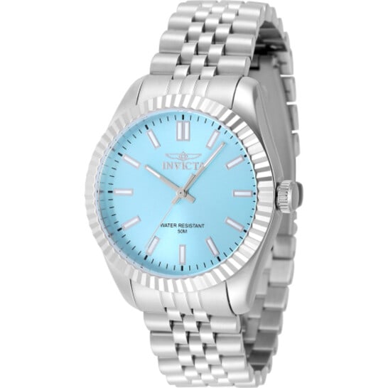 Invicta Specialty Women's Stainless Steel Diamond Dial Watch – Tiffany Blue: Elegant and refined, this Invicta women's watch features a polished stainless steel case paired with a matching silver-tone bracelet for a classic and versatile look. The standout Tiffany blue dial is
