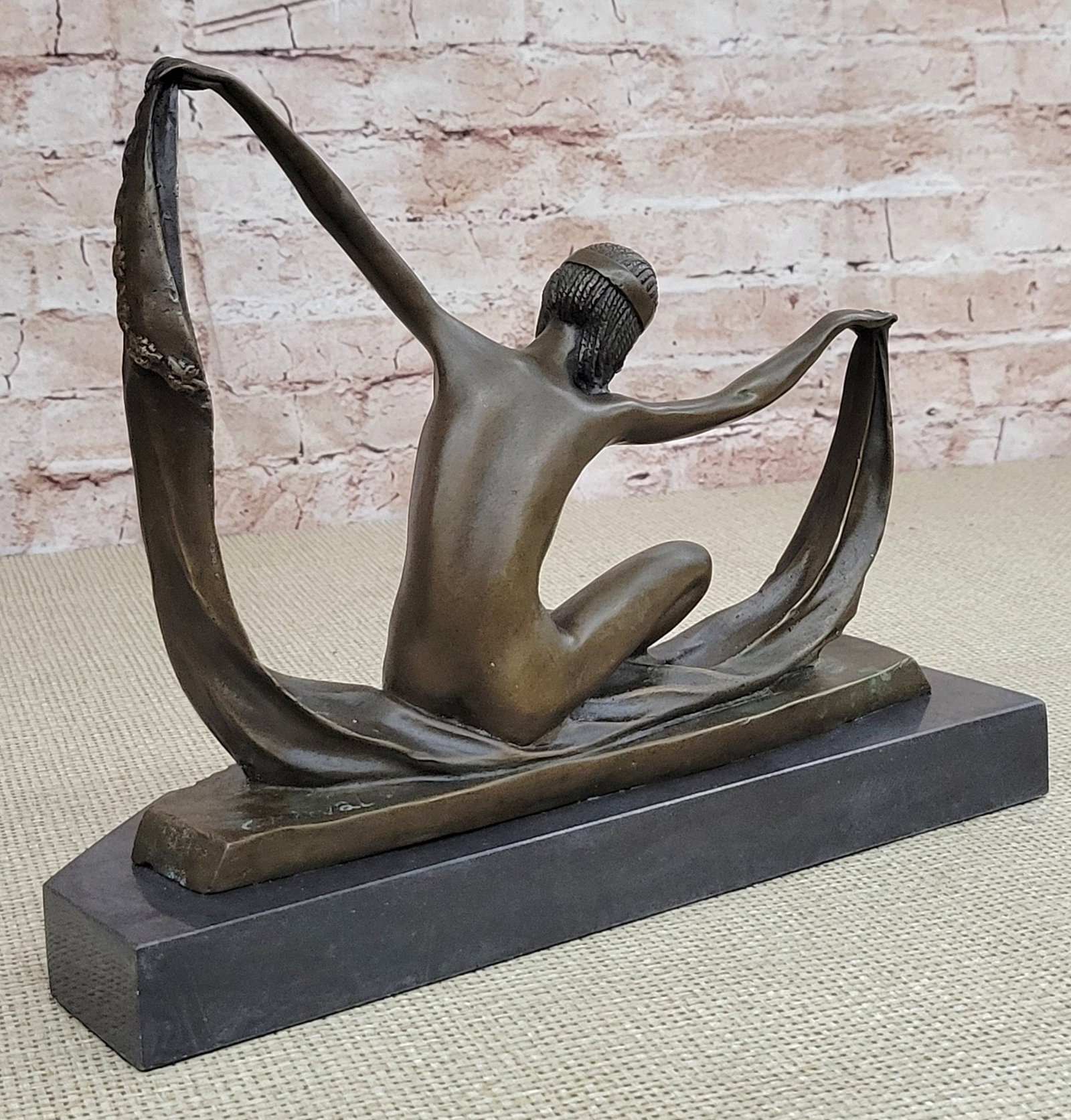Dancer Bronze Sculpture on Marble Base - 5
