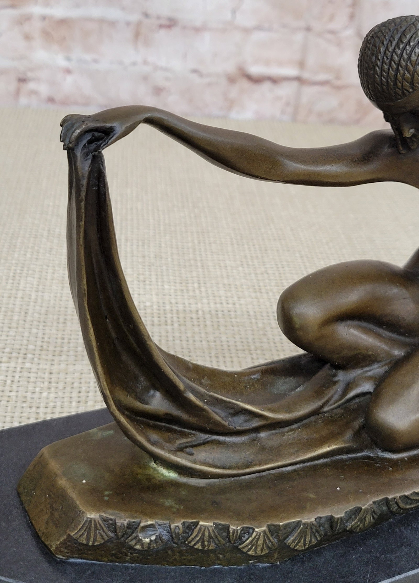 Dancer Bronze Sculpture on Marble Base - 8