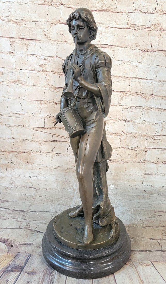 War Drummer Bronze Sculpture - 3