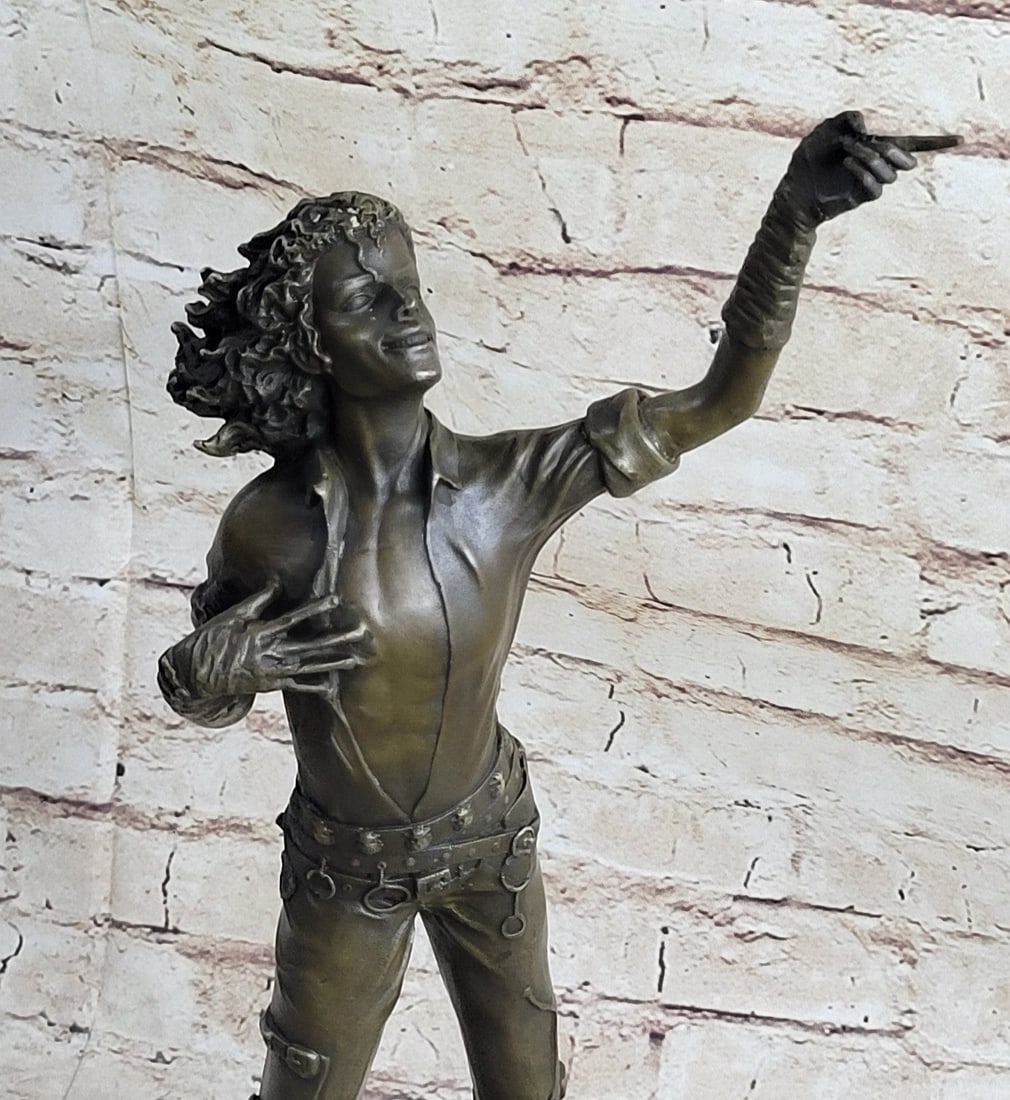 Young Michael Jackson Bust Bronze Statue - 9