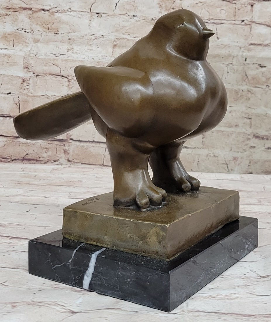 Bird Bronze Statue on Mrble Base - 3