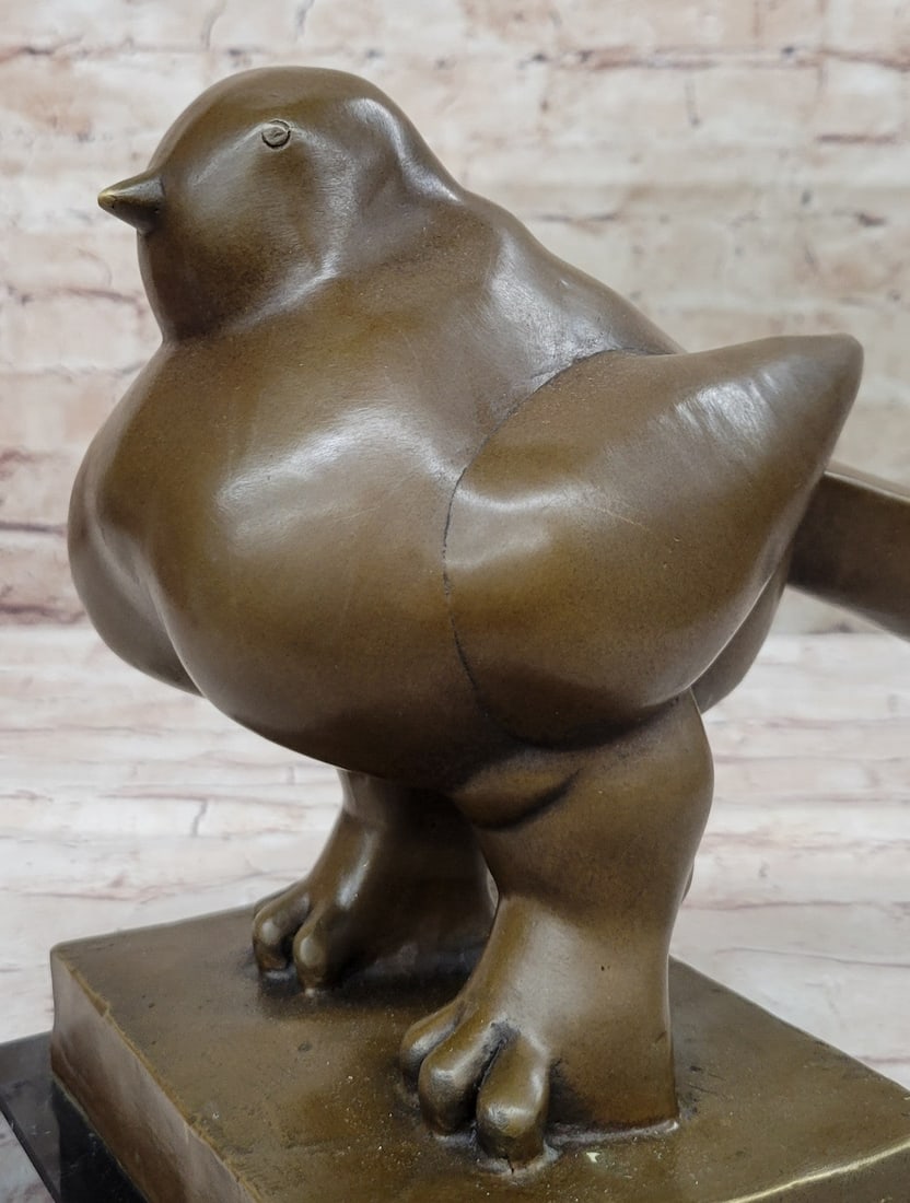 Bird Bronze Statue on Mrble Base - 6