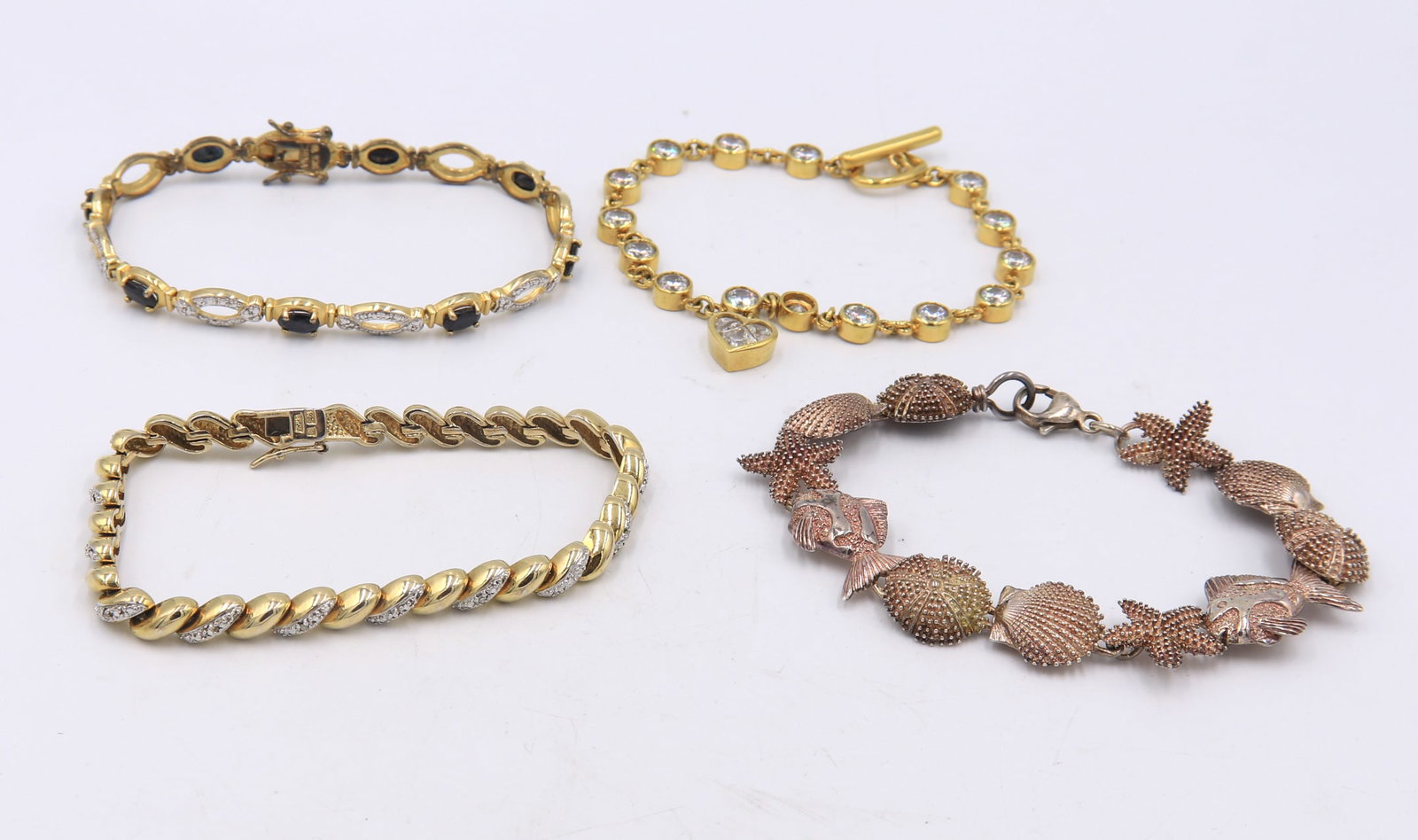 Vintage 925 Sterling Silver Group Lot of 4 Bracelets (1 of 9)