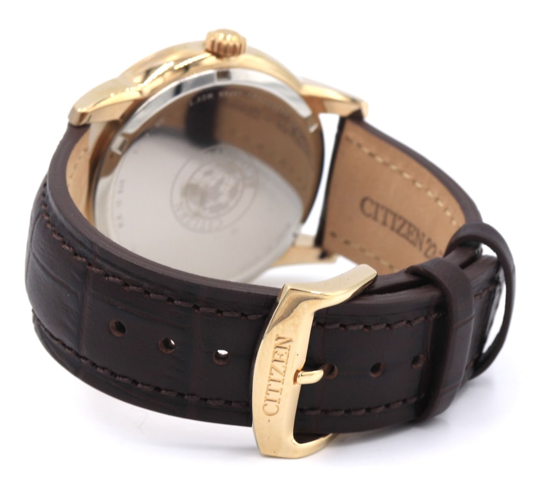 Citizen watch with brown leather strap - 7
