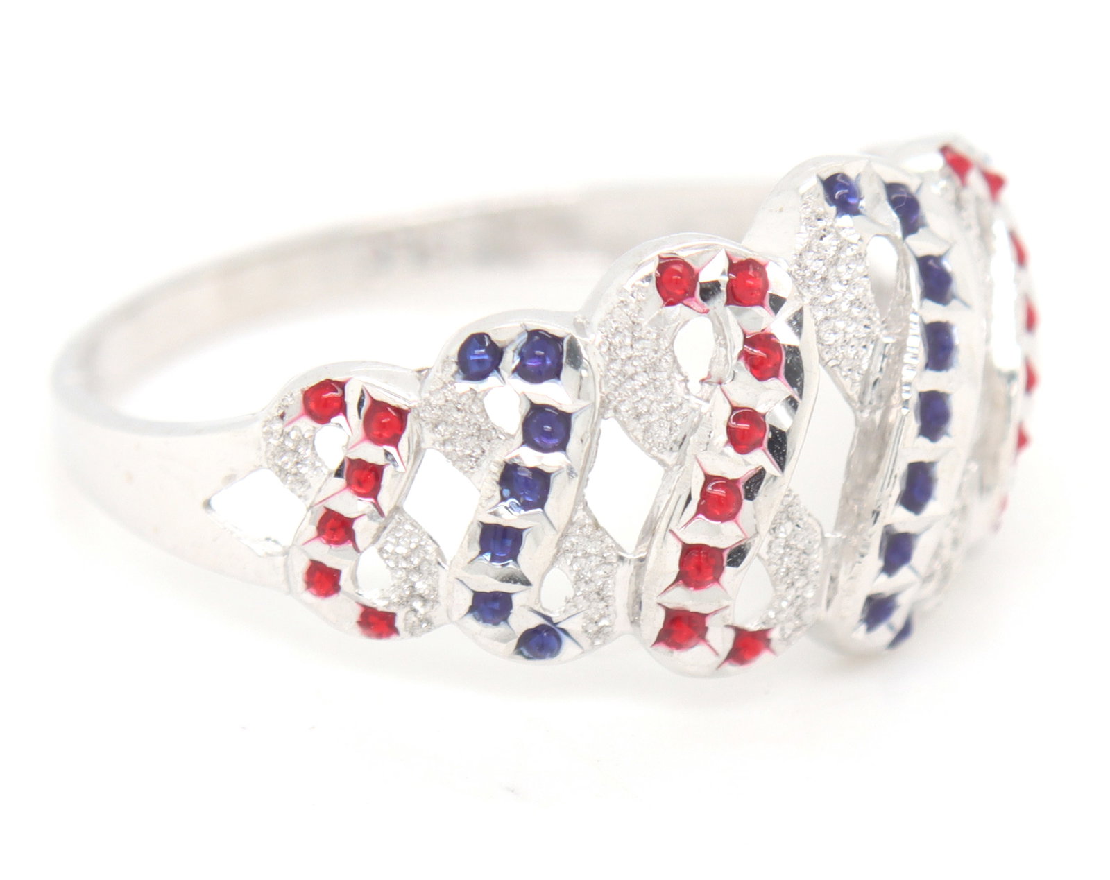 14kt White gold Enamel ring - 2