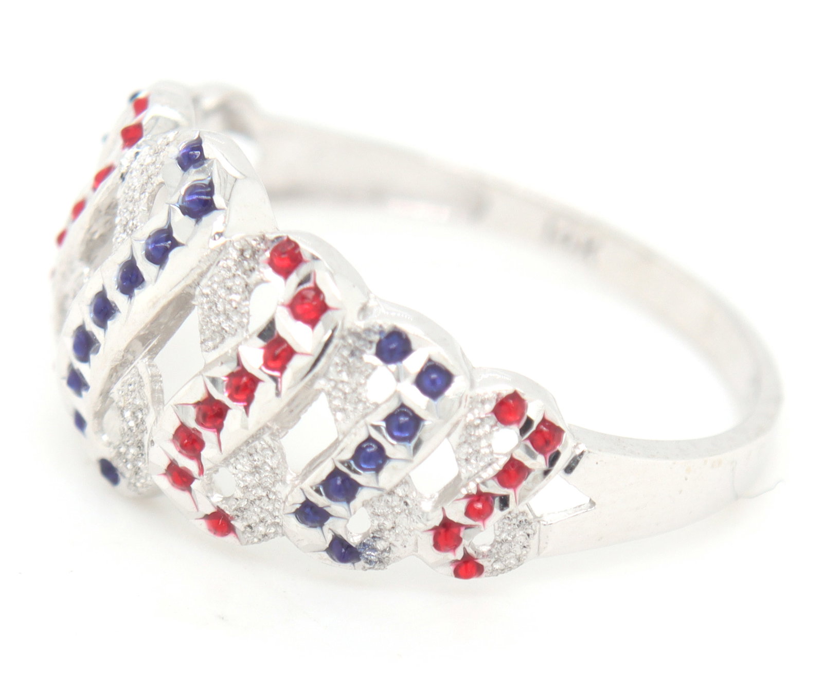 14kt White gold Enamel ring - 3