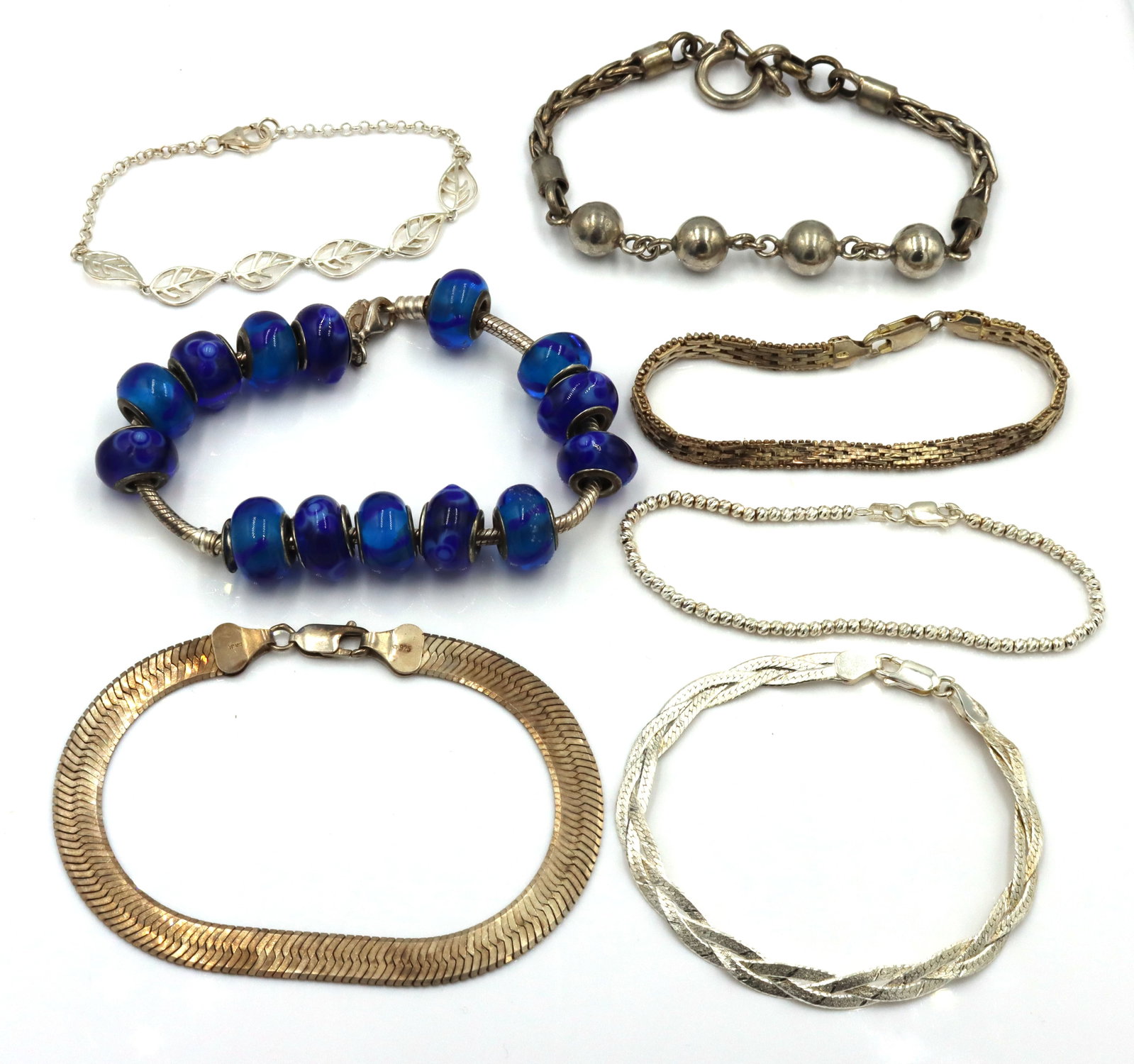 Group lot of 7 Vintage 925 sterling silver bracelets (1 of 7)